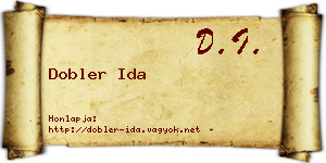 Dobler Ida névjegykártya